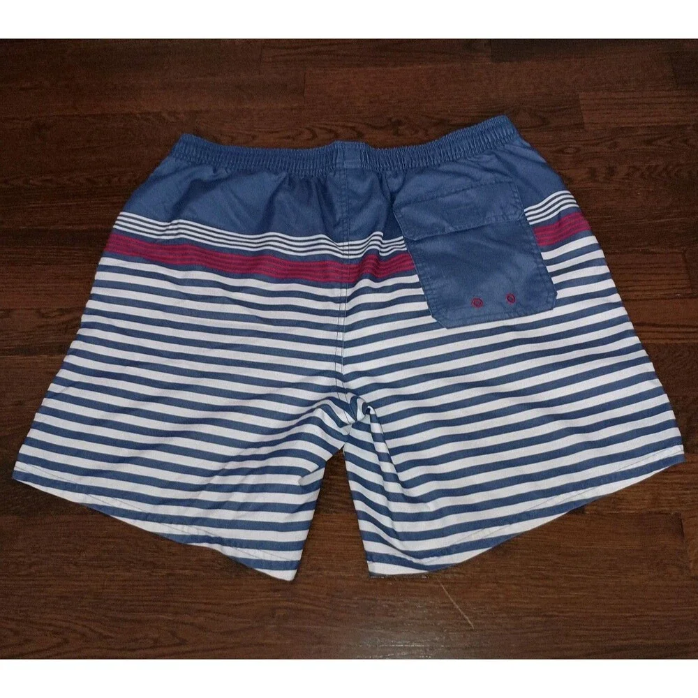 Vineyard Vines Swim Trunks Mens Large Lined Red White Blue Striped